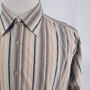 Murano Striped Long Sleeve Shirt Men's XL Button Down